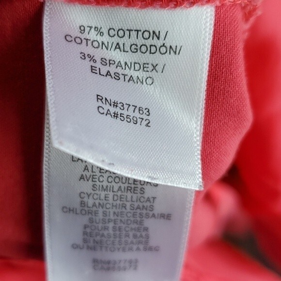LAUNDRY NANTUCKET RED PINK COTTON CAPRI PANTS SIZE 8 - Picture 5 of 6